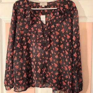 LOFT Outlet, Medium, Black/Floral pattern